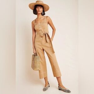 Anthropologie Current Air Contrast Stitch Jumpsuit sz S